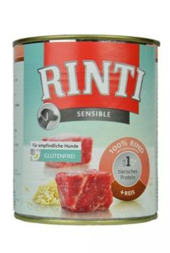 Rinti Dog Sensible konzerva hovězí+rýže 800g