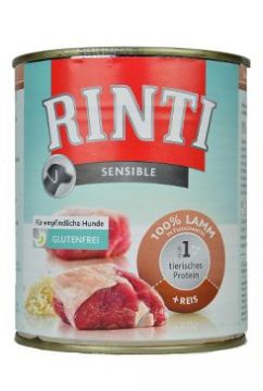 Rinti Dog Sensible konzerva jehně+rýže 800g