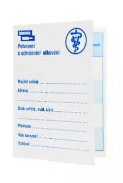 Očkovací průkaz pes/kočka Bioveta malá kartička 1ks