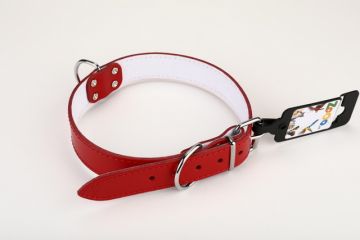 Obojek PETAMME® STELLA, podš. filcem (30mm x 65cm) červená