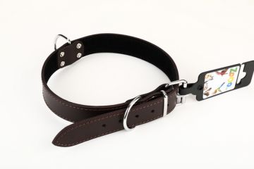 Obojek PETAMME® STELLA, podš. filcem (30mm x 65cm) hnědá