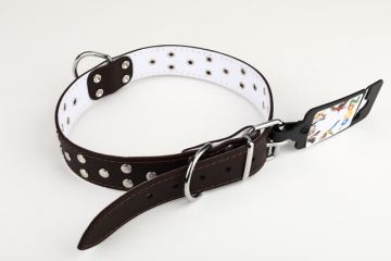 Obojek PETAMME® STELLA, podš.filc.,zd.nýty (30mm x 65cm) hnědá