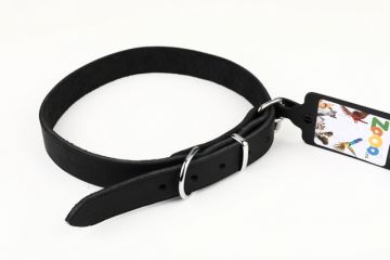 Obojek PETAMME® ZUBR, mastná kůže (22mm x 60cm) černá