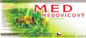 Etikety samolepící na sklenice motiv MEDOVICOVÝ