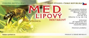 Etikety samolepící na sklenice motiv LIPOVÝ MED