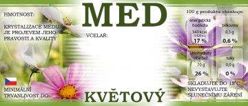 Etikety samolepící na sklenice motiv KVĚTINY