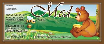 Etikety samolepící na sklenice motiv MEDVÍDEK2