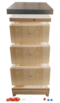 Včelí úl 39x24 (3x nást., dno pev., 2x víko) vlna