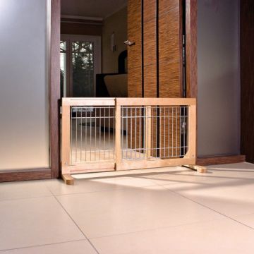 Posuvná bariéra pro štěňata a malé psy 63-108x50x31 cm
