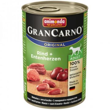 GRANCARNO Adult - hovězí, kachní srdce 400g