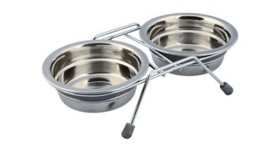 Nerez stojánek + 2 misky se silikonovým kroužkem250ml/11cm