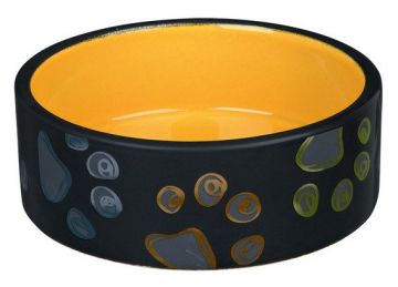 Keramická miska JIMMY tmavě šedá s packami 1,5l/20 cm