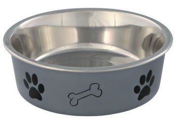 Nerez miska s různobarevným potiskem, tlapka+kost0,4l/14cm