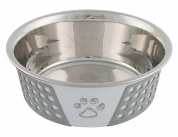 Nerezová miska se silikonovým opláštěním 0,75l/17cmbílo/šedá