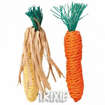 Sisalová mrkvička a kukuřice pro hlodavce 15 cm (2 ks)