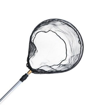 Síťka - podběrák teleskopická tyč, černá 41x36cm/1,25-1,94 m