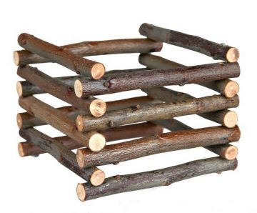 Natural Living - dřevěný přírodní stojan na seno15x11x15cm