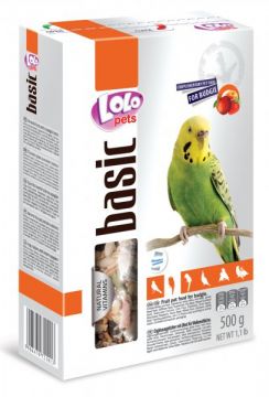 LOLO BASIC kompletní ovocné krmivo pro andulky 500g krabička