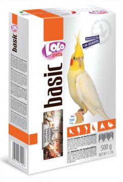 LOLO BASIC kompletní krmivo pro korely 500 g krabička