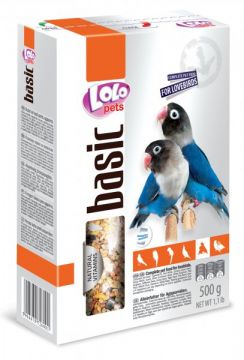 LOLO BASIC kompletní krmivo pro agapornisy 500 g krabička