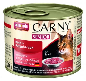 ANIMONDA konzerva CARNY Senior - hovězí + krůtí srdce 200g