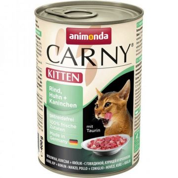 ANIMONDA konzerva CARNY Kitten - hovězí, kuře+ králík 400g