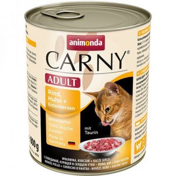 ANIMONDA konzerva CARNY Adult - hovězí,kuře+ kach.srdce 800g