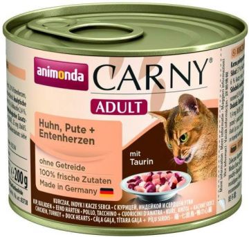 ANIMONDA konzerva CARNY Adult - kuře, krůta+kachní srdce200g