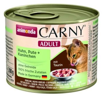 ANIMONDA konzerva CARNY Adult - kuře, krůta+ králík 200g
