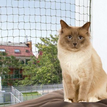 Ochranná síť pro kočky, tkaný drát, olivová 4x3m
