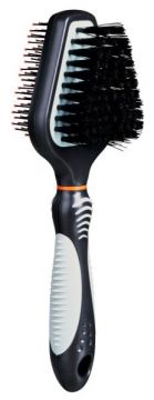 Plastový kartáč oboustranný triangl s kovovými drátky 6x19cm