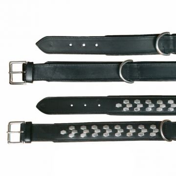 Obojek ACTIVE kožený (L-XL) 55-65 cm/40 mm černý