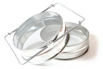 Cedník s nastav. úchyty dvojitý rovný nerez 21 cm