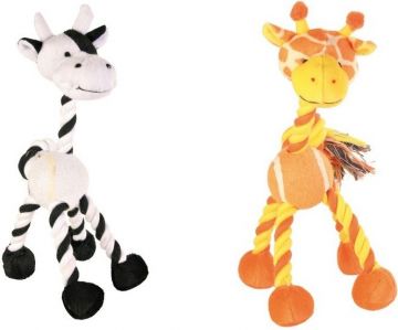 Žirafa/kravička s tenisovým míčem 28cm