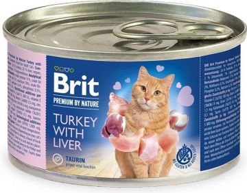 Brit Premium Cat by Nature konz Turkey&Liver 200g