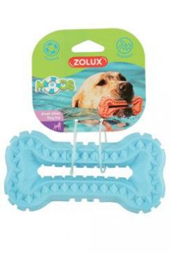 Hračka pes BONE MOOS TPR 16cm modrá