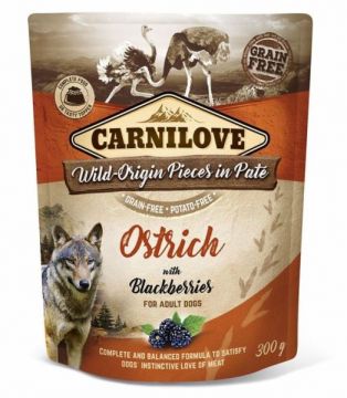 Carnilove Dog Pouch Paté Ostrich & Blackberries 300g