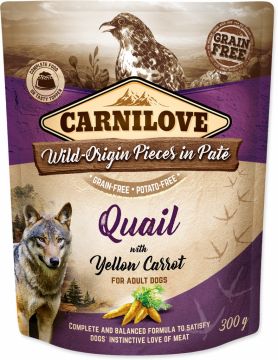 Carnilove Dog Pouch Paté Quail & Yellow Carrot 300g