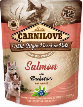 Carnilove Dog Pouch Paté Salmon & Blueber Puppies 300g