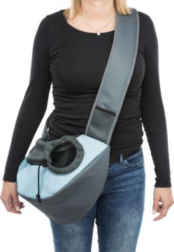 Taška přes rameno SLING, 50 x 25 x 18cm, světlešedá/světlemodrá