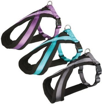 Nylonový postroj PREMIUM podšitý 60-100cm/25mm (L), - černá