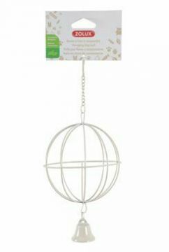 Krmítko pro hlodavce Závěsná koule kov béžová