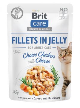 Brit Care Cat Fillets in Jelly Chicken&Cheese 85g