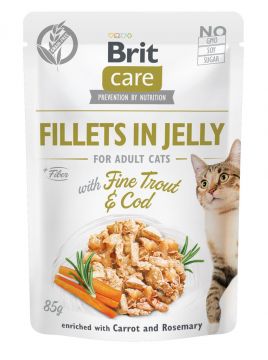 Brit Care Cat Fillets in Jelly with Trout&Cod 85g