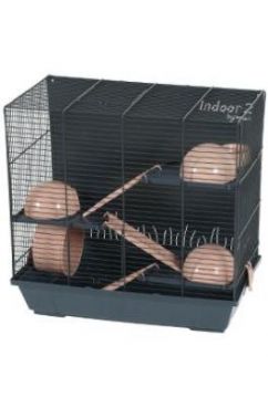 Klec křeček INDOOR 2 50cm Triplex losos/šedá s výb