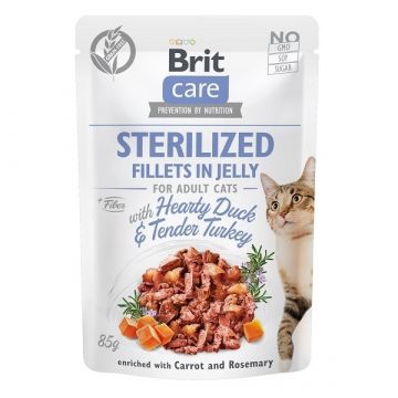 Brit Care Cat Fillets in Jelly Steril Duck&Turkey 85g
