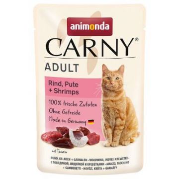 Carny Adult 85 g hovězí, krůta+ráčci, kapsička pro kočky