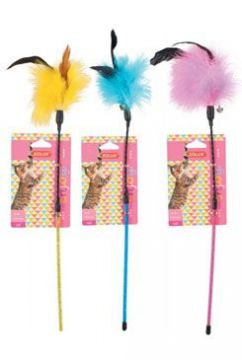 Hračka kočka udice Feather Duster mix barev