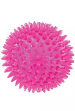 Hračka pes BALL SPIKE TPR POP 13cm s ostny růž