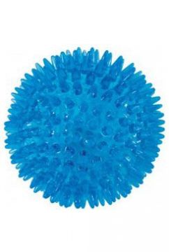 Hračka pes BALL SPIKE TPR POP 13cm s ostny tyrkys